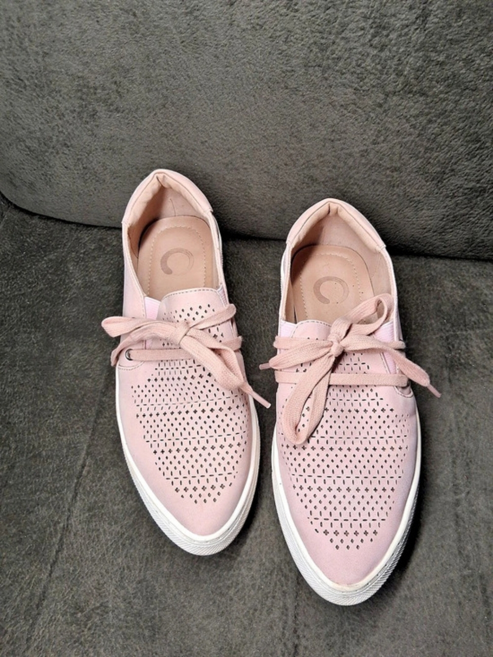 Perforated Sneakers in Pink US 5.5